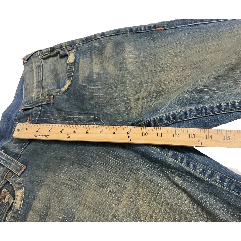 VTG True Religion‎ SAMURAI Full Graphic Embroidered Flap Pocket Y2K Bootcut